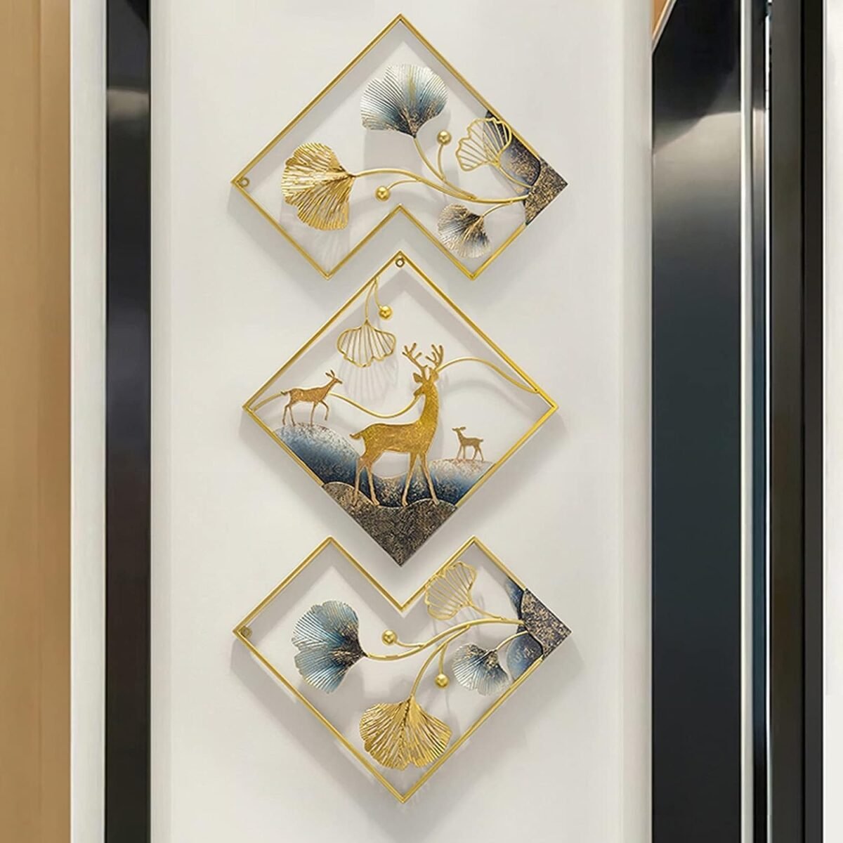 metal wall decor with deer for home decor