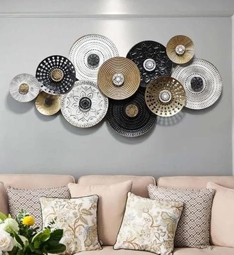 "Circle Metallic Wall Art Panels, a striking and modern addition to your home decor. Featuring a sleek design with interlocking circles, these metallic panels bring a touch of elegance and contemporary style to any wall, making them the perfect focal point for living rooms, bedrooms, or offices."