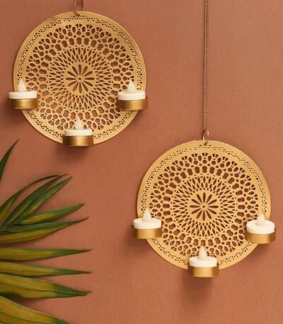 Golden Metallic Finish 7-Inch Wall Light Holder