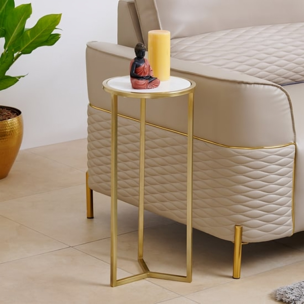 "Rosa Marble Top Cocktail Table – Gold: A Timeless Blend of Elegance and Luxury"