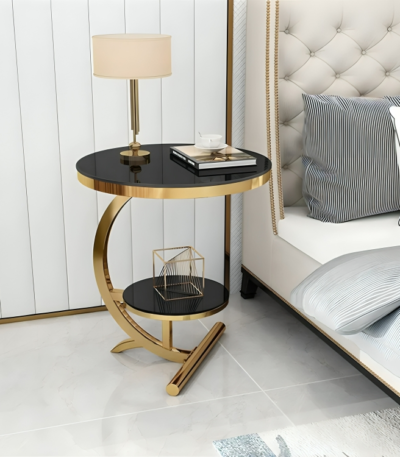 Elegant Black and Gold Side Table: A Luxurious Addition to Any Space