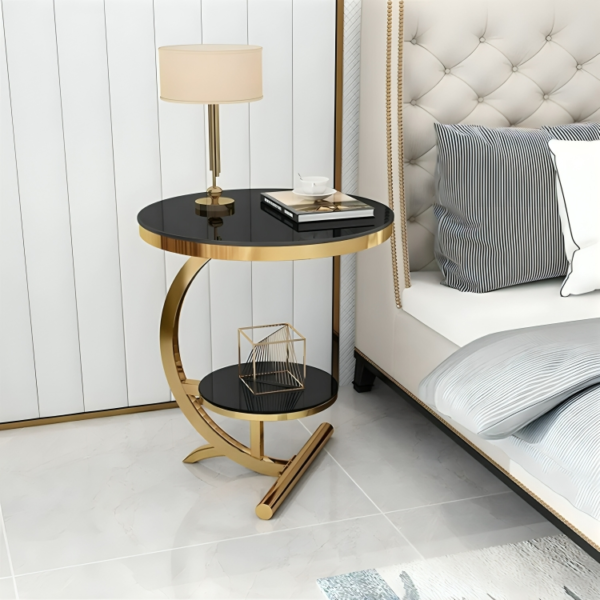 Elegant Black and Gold Side Table: A Luxurious Addition to Any Space