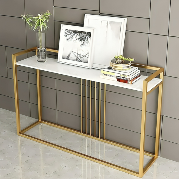 Sleek Golden Rods Design Modern Console Table"